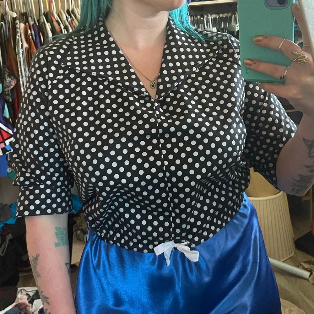 Vintage 1950’s polka dot blouse